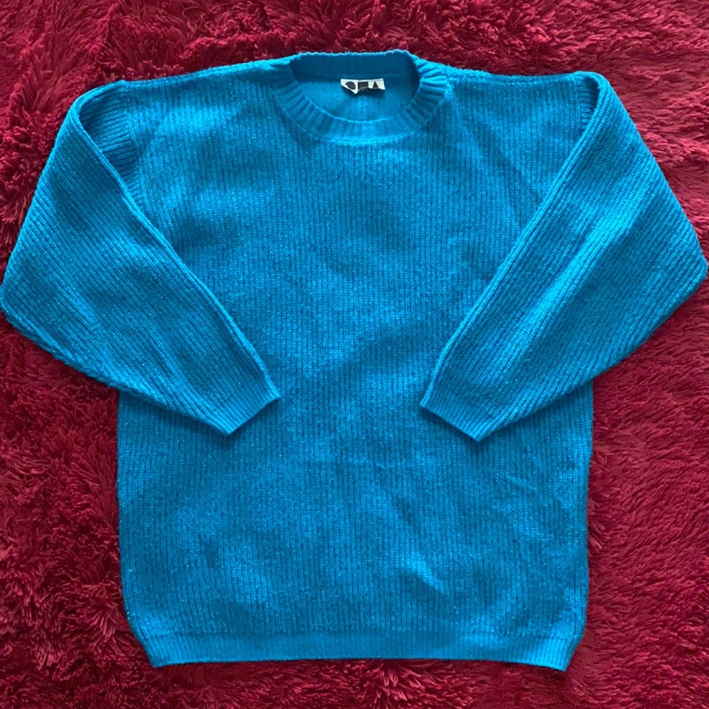 Objectivity teal sparkly sweater✨